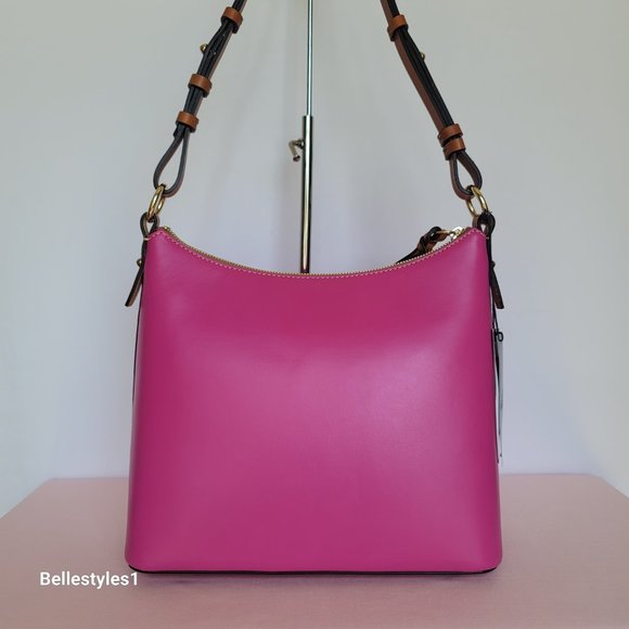 DOONEY & BOURKE Wexford Smooth Leather Hobo Shoulder Bag-Magenta color 🎈$169. - Picture 6 of 16